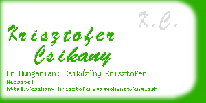 krisztofer csikany business card